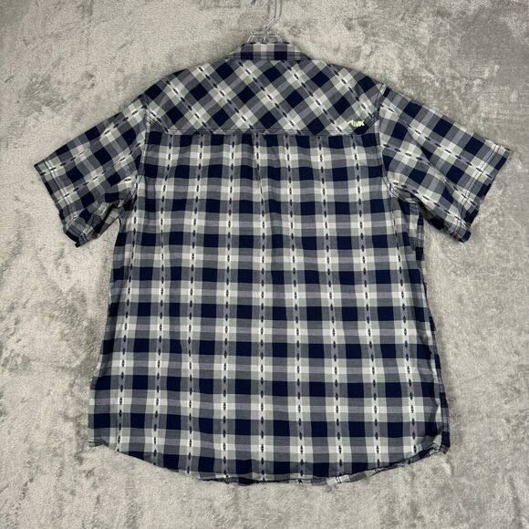 Mountain Khakis Shirt Men Medium Blue Green Plaid Rodeo Shirt Pearl Snap Western - Picture 3 of 10